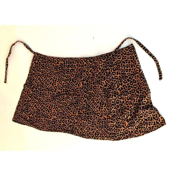 Aeropostale Wrap Skirt Womens Size Med Leopard Print Brown Black Mini - Picture 4 of 9